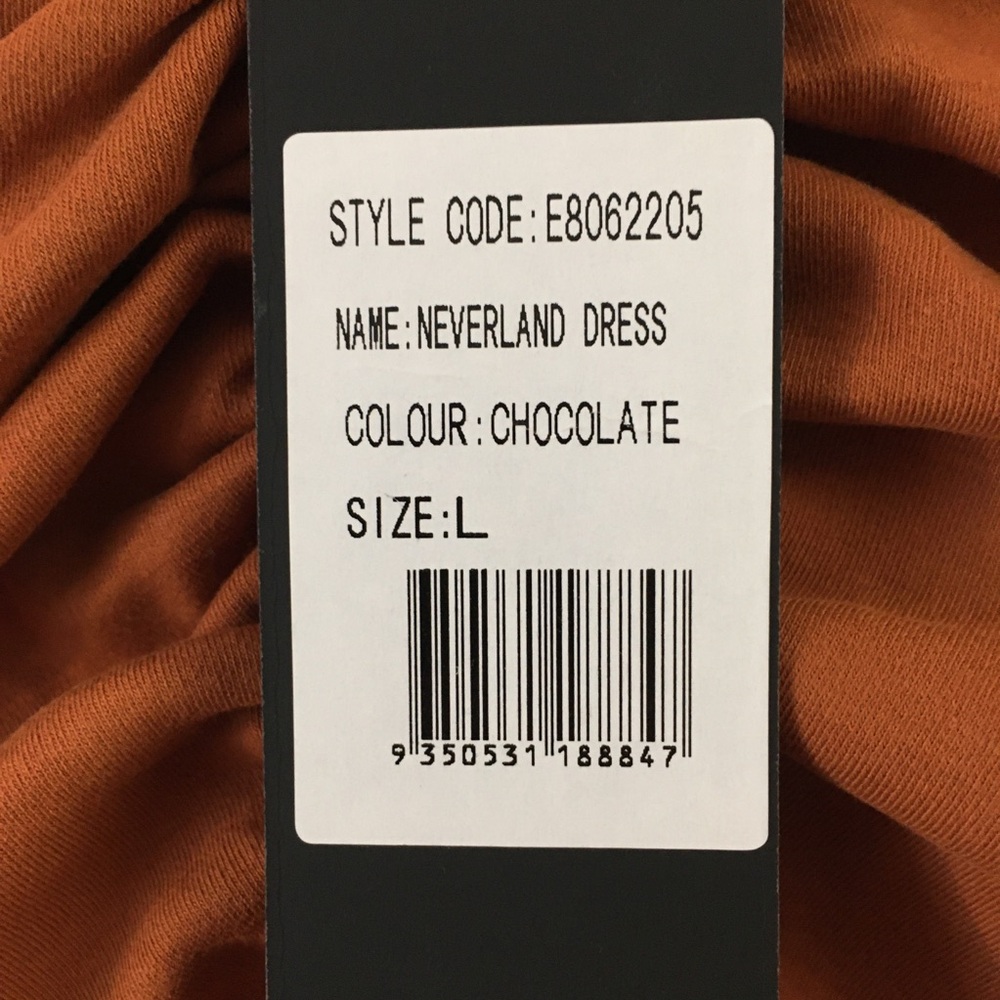 Elliatt Neverland Dress NWT Large Chocolate Bodycon Resortwear Vacation Party - Picture 5 of 14